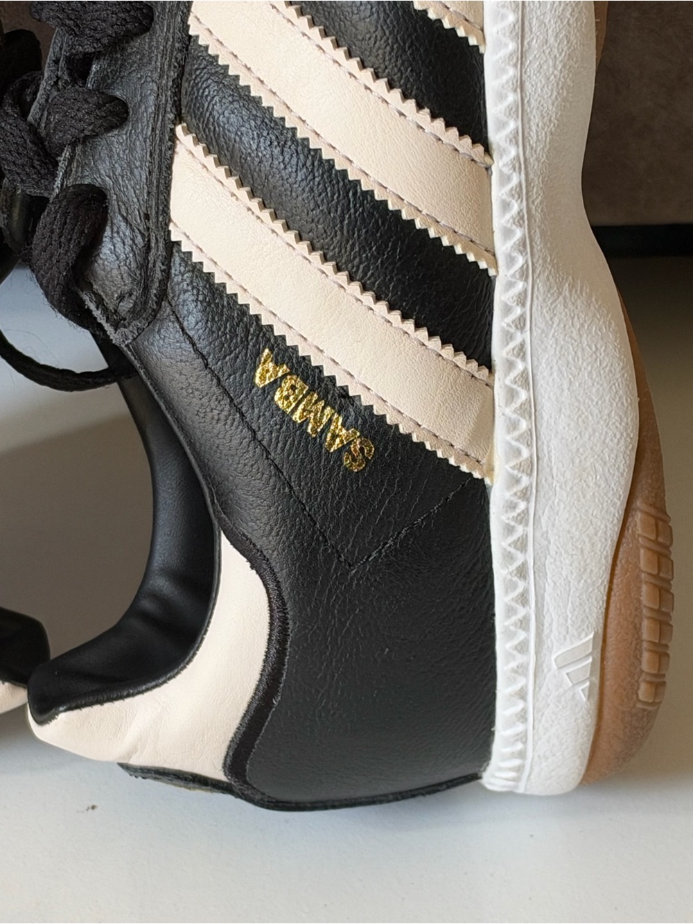 adidas Black White Gum-Soled Men's Sneakers - Picture 5 of 9